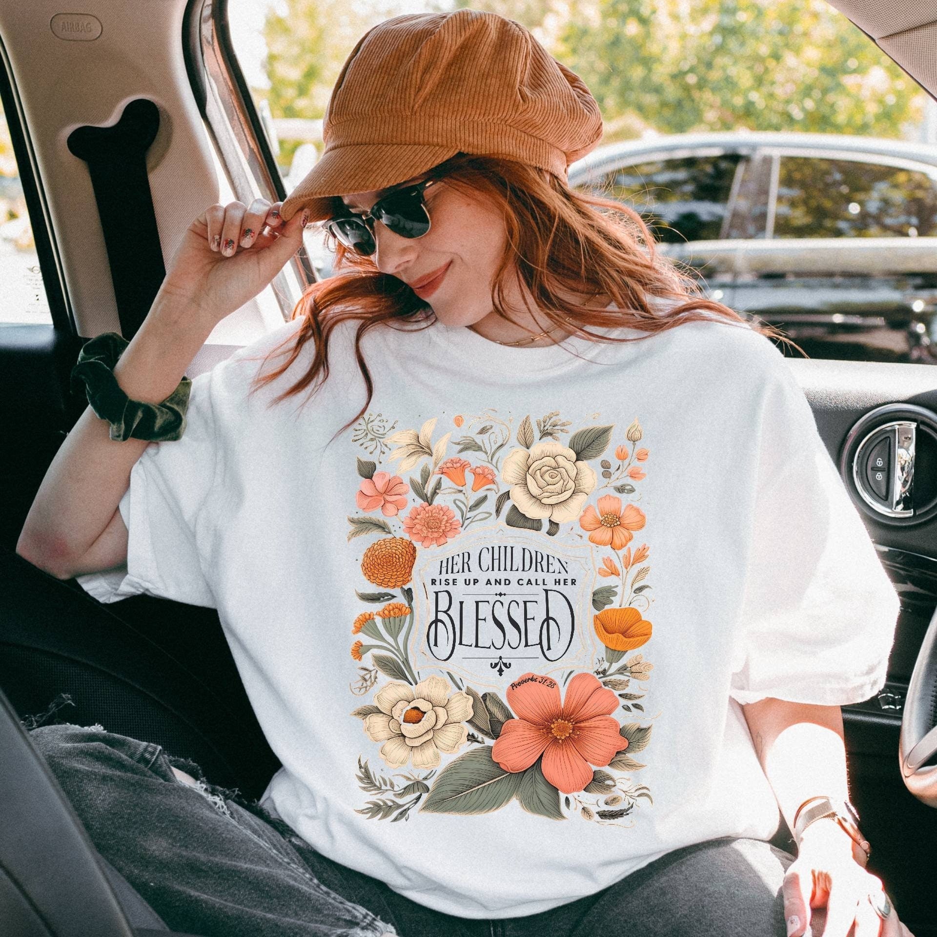 Mothers Day Christian Mama Comfort Colors Shirt, Her Children Rise Up and Call Her Blessed Shirt,Christian Mom Shirt,Bible Verse Proverbs 31